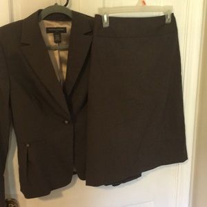 Banana Republic brown/taupe peplum skirt suit